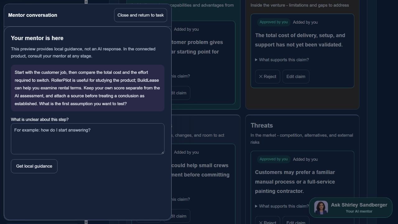 Mikud.AI English interface with fictional companies and illustrative sample research